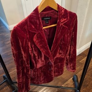 Lane Bryant Red/Burgundy Velvet Jacket
